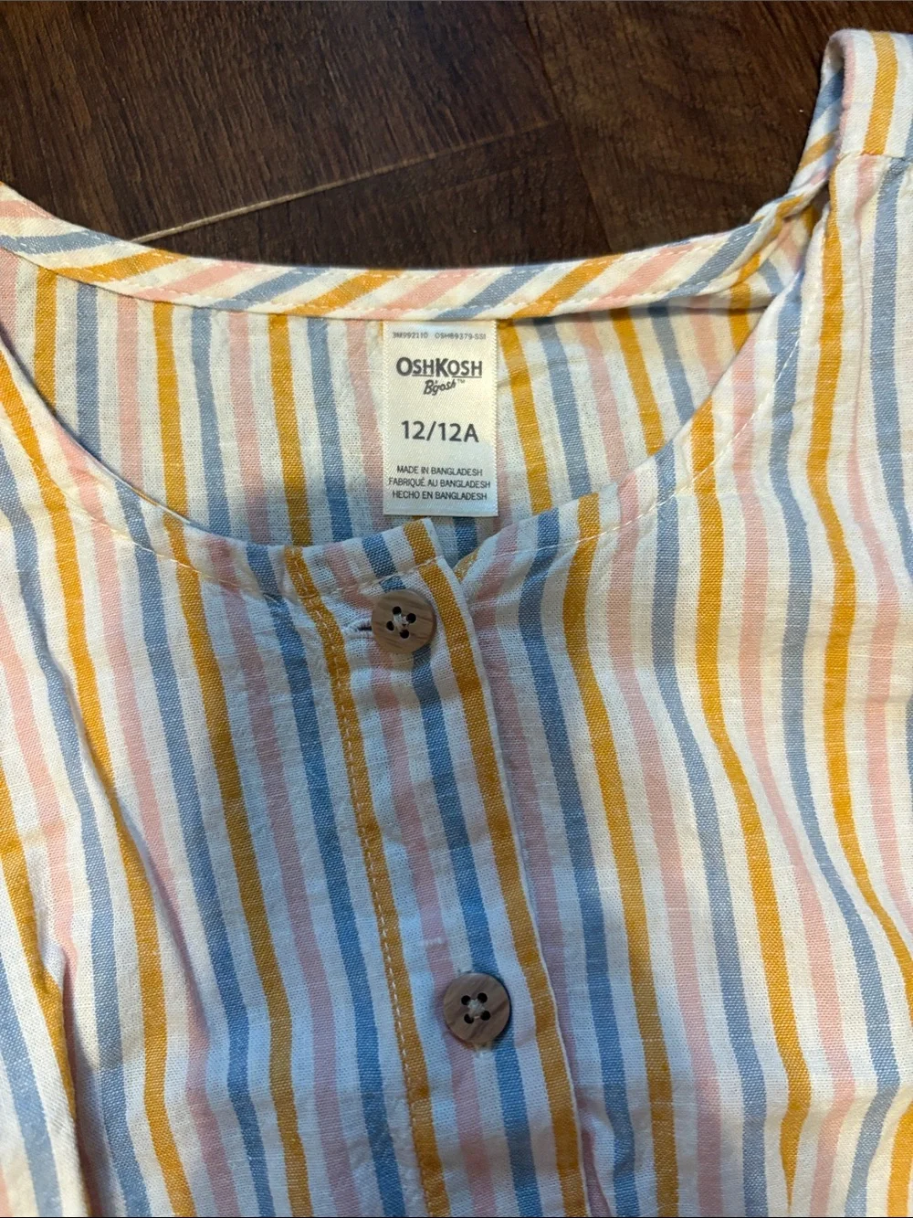 Carter's Yellow Striped Button-Front Girls Dress
